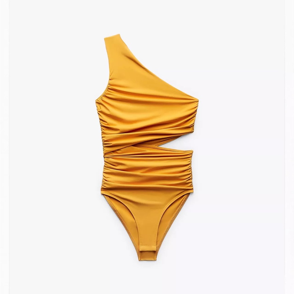 Zara Gold One-Shoulder Bodysuit